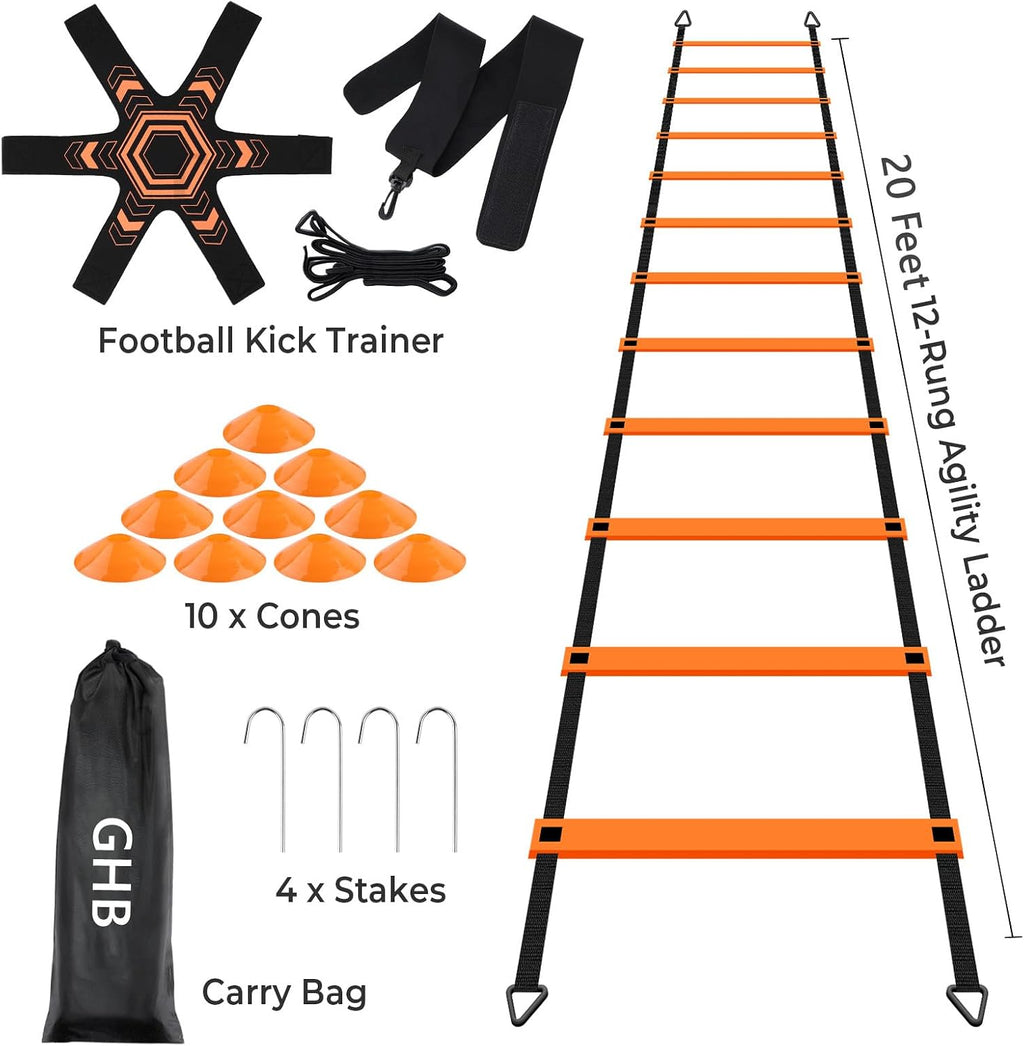 20Ft Agility Ladder & Cone Speed Training Set for Athletes
