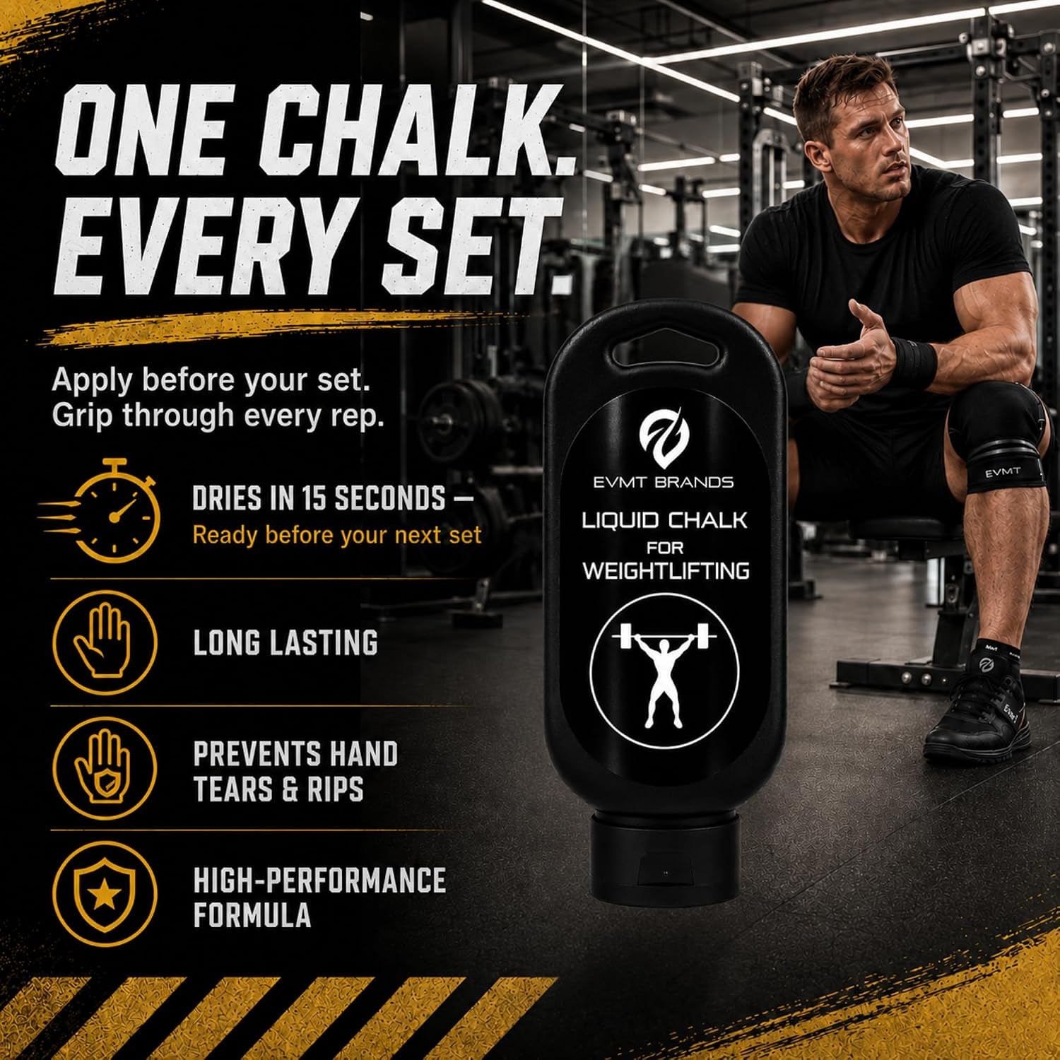 Liquid Chalk Grip Bottle for Weightlifting & Rock Climbing