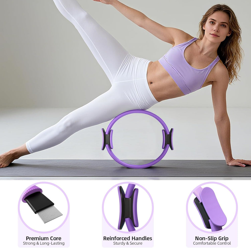 Pilates Magic Circle Ring Kit with Resistance Bands & Ball
