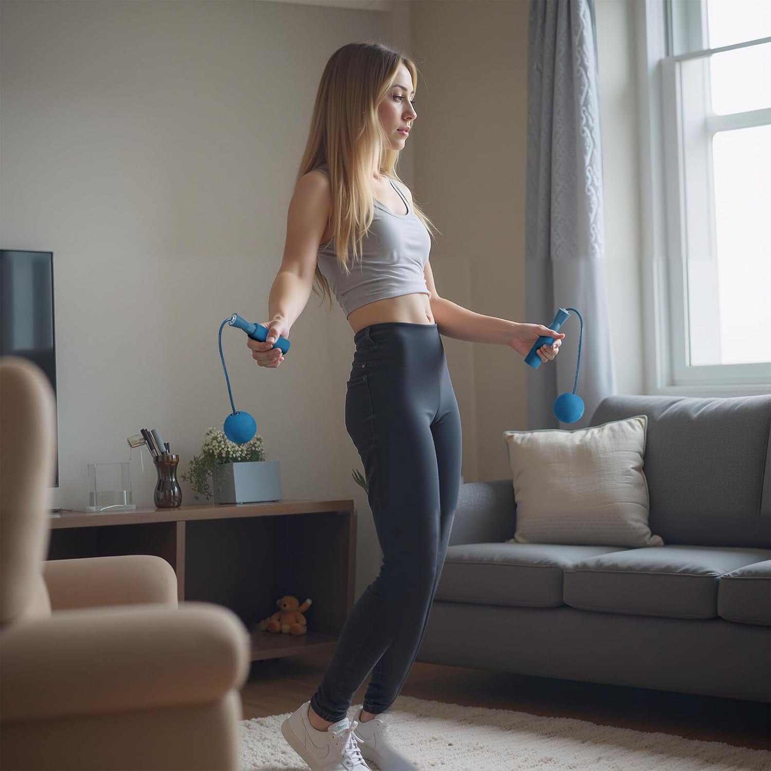 Cordless Weighted Jump Rope – Ropeless Cardio Workout Anywhere
