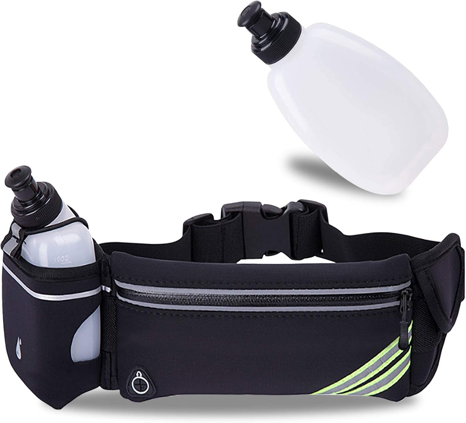 Reflective Running Belt with Water Bottle Holder & Phone Pouch