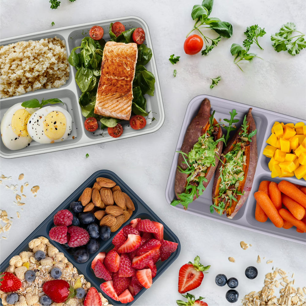 3-Compartment Meal Prep Containers for Gym Nutrition