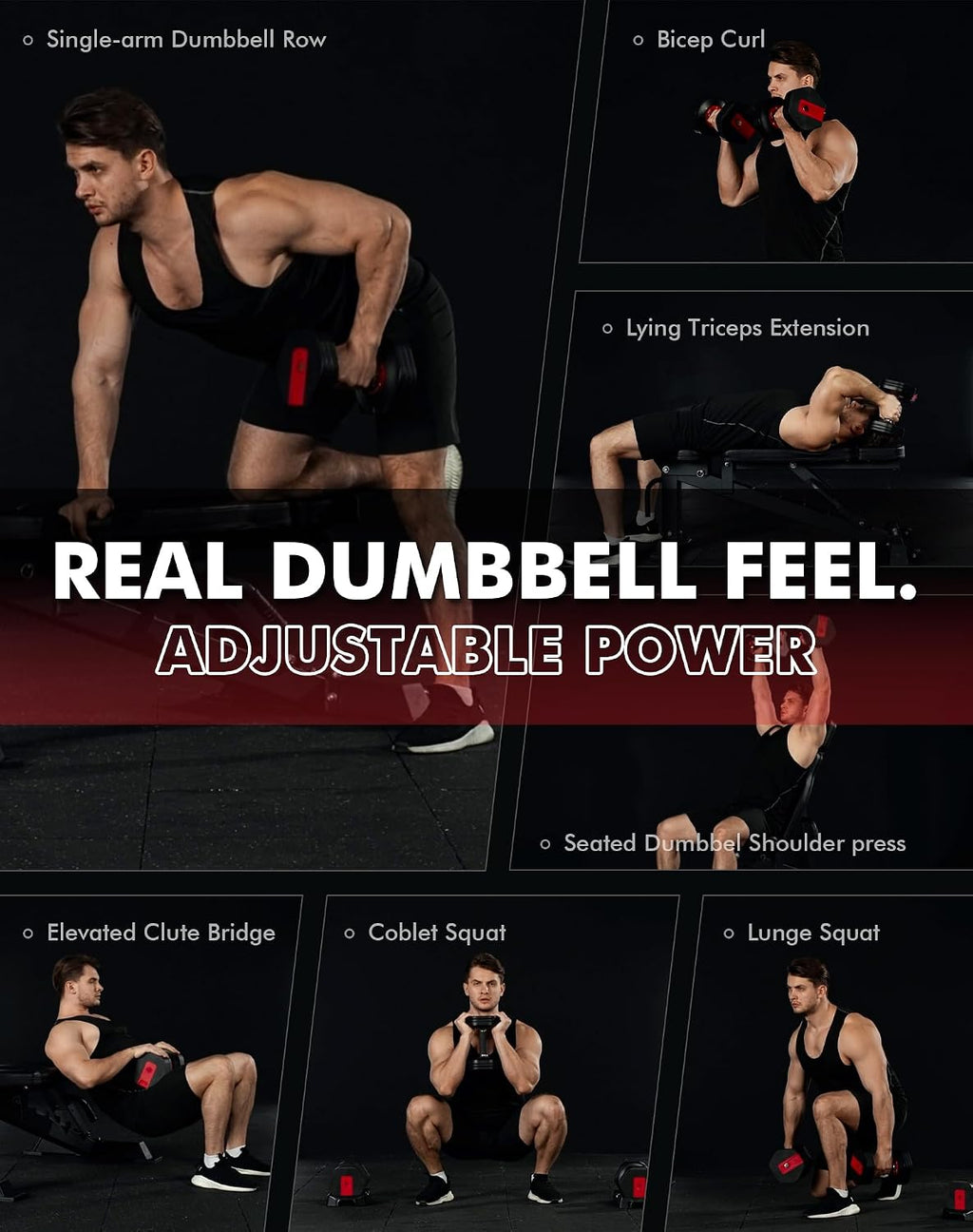 6-In-1 Adjustable Dumbbell Set (26.5Lb Pair) – Space-Saving Home Gym