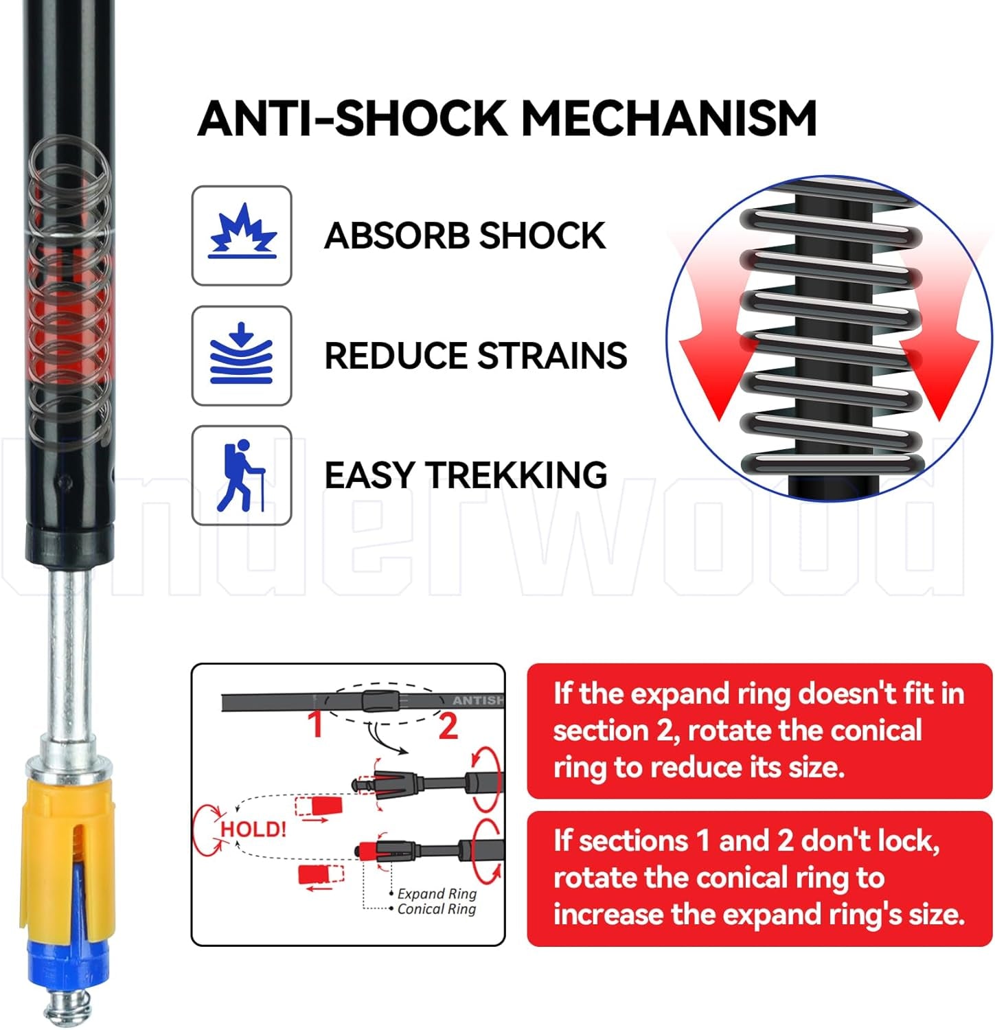Collapsible Aluminum Trekking Poles – Lightweight Adjustable Hiking Sticks