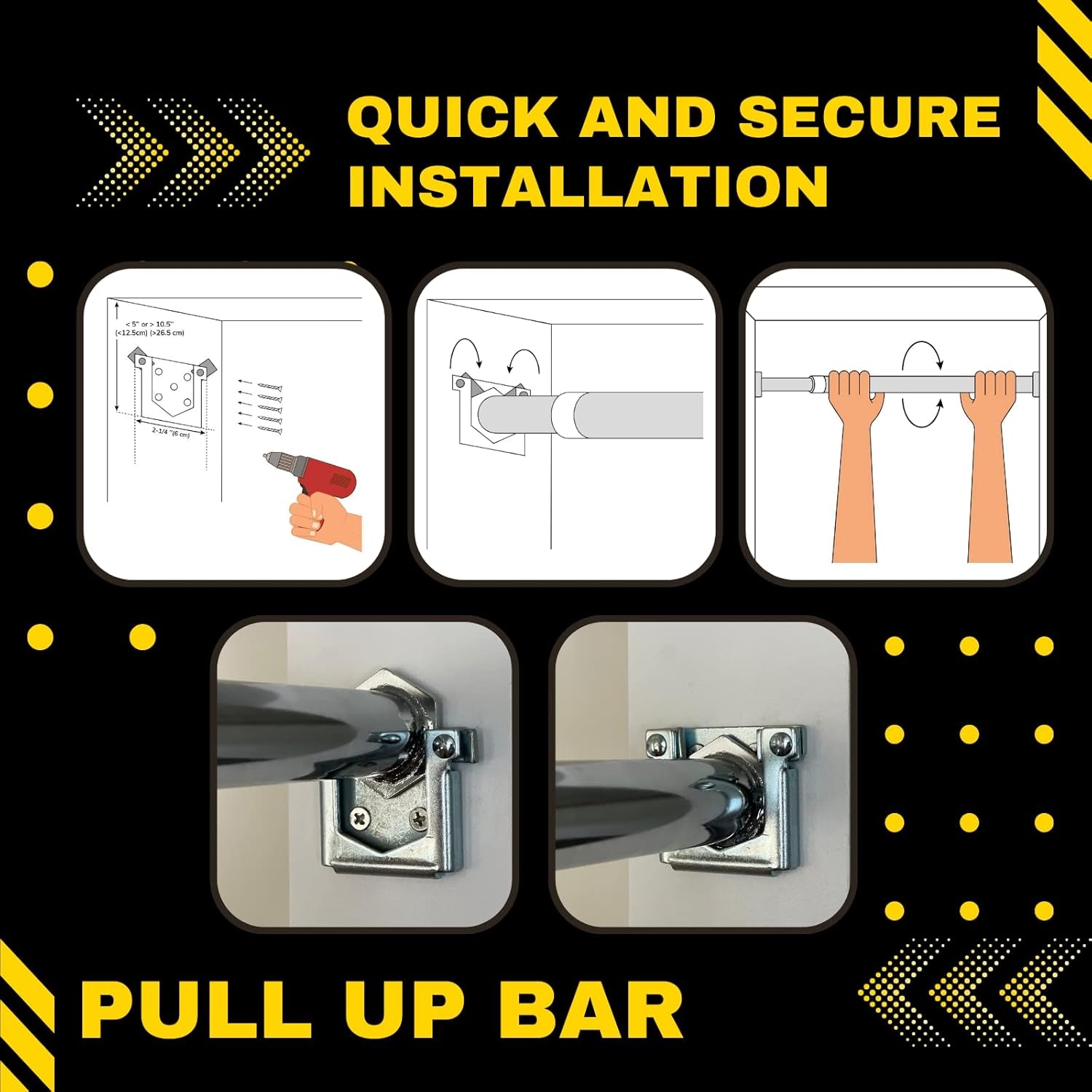 No-Screw Doorway Pull-Up & Chin-Up Bar – Portable Home Gym Trainer