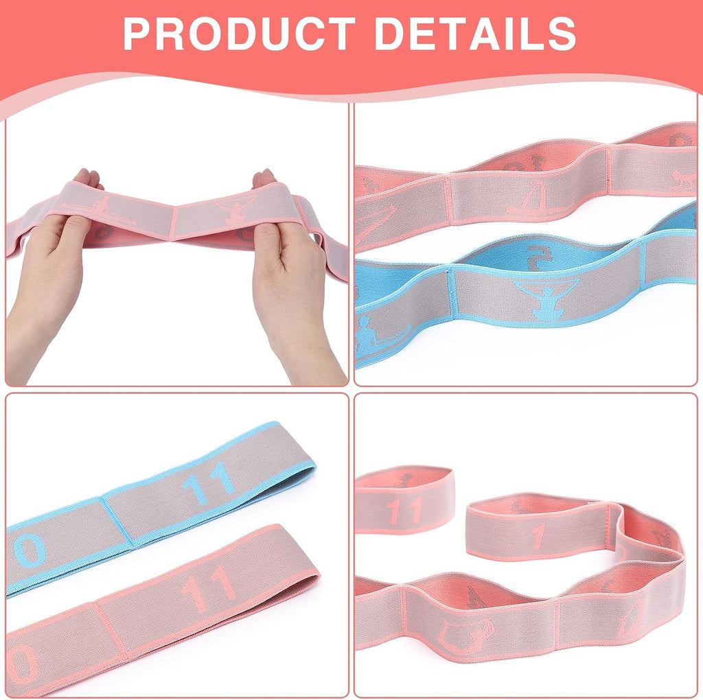 Elastic Stretching Strap with Loops for Yoga & Physical Therapy