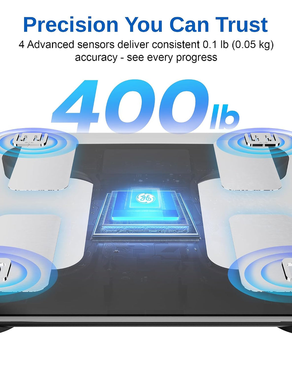 GE Smart Body Fat Scale with BMI & Bluetooth App Tracking