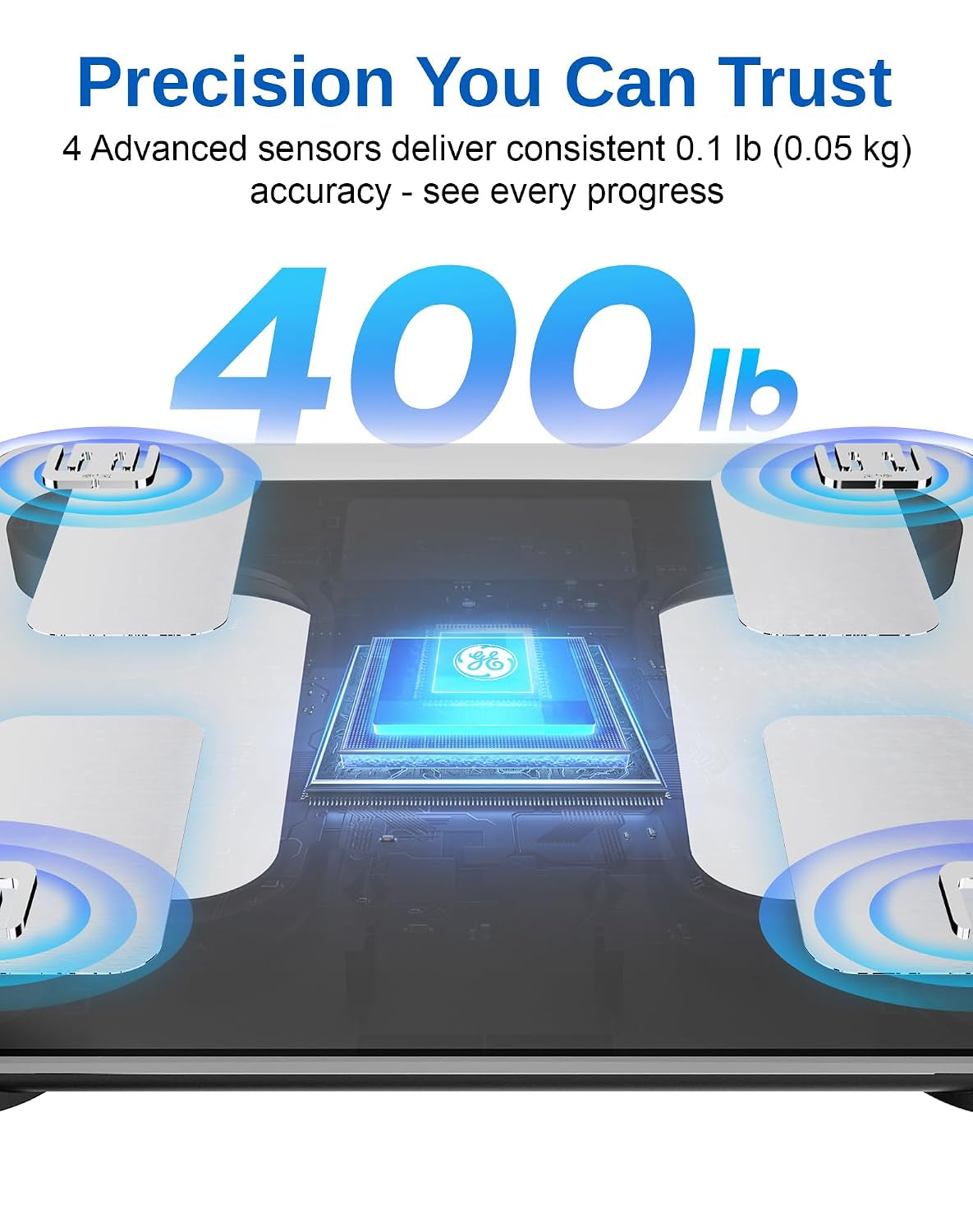 GE Smart Body Fat Scale with BMI & Bluetooth App Tracking