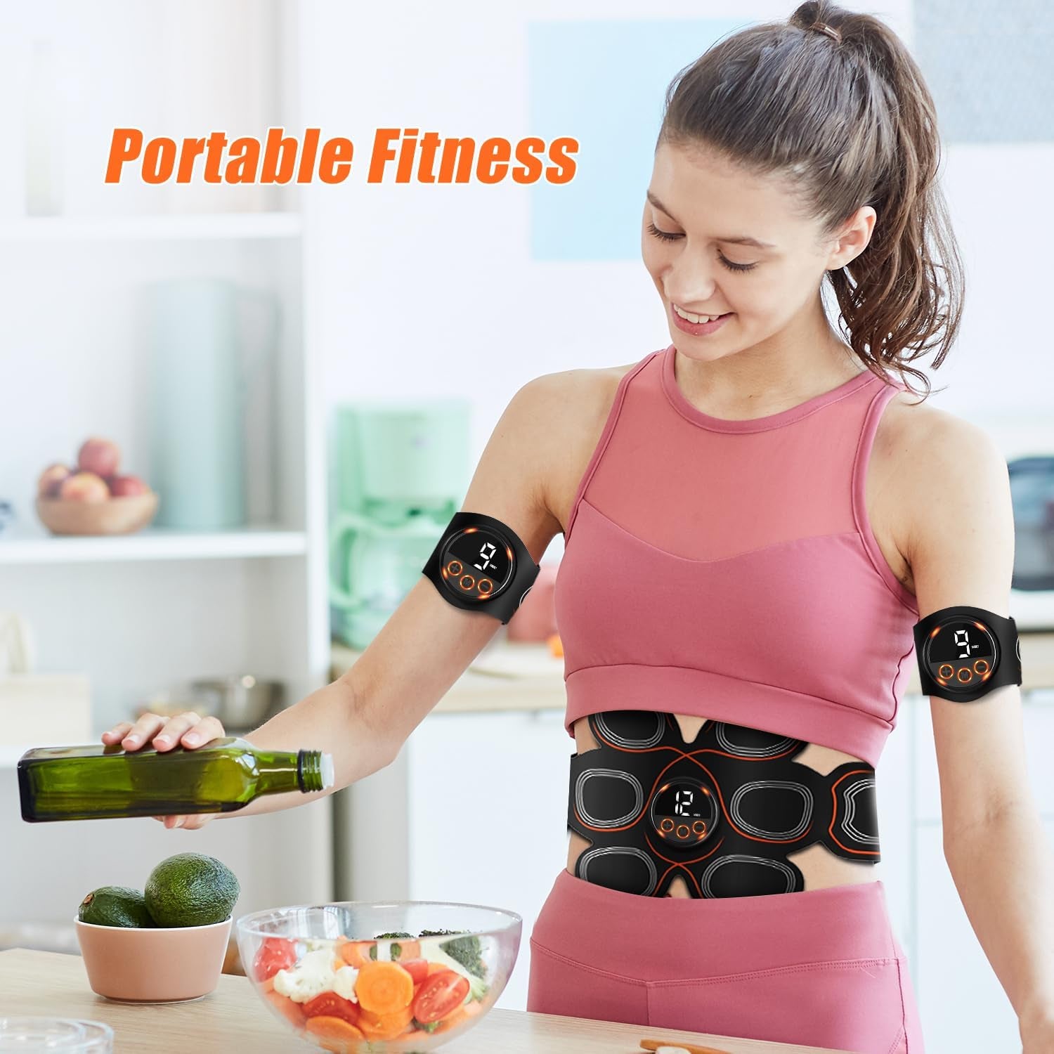 EMS Abs Muscle Stimulator – Toning Belt for Abdomen, Arms & Thighs