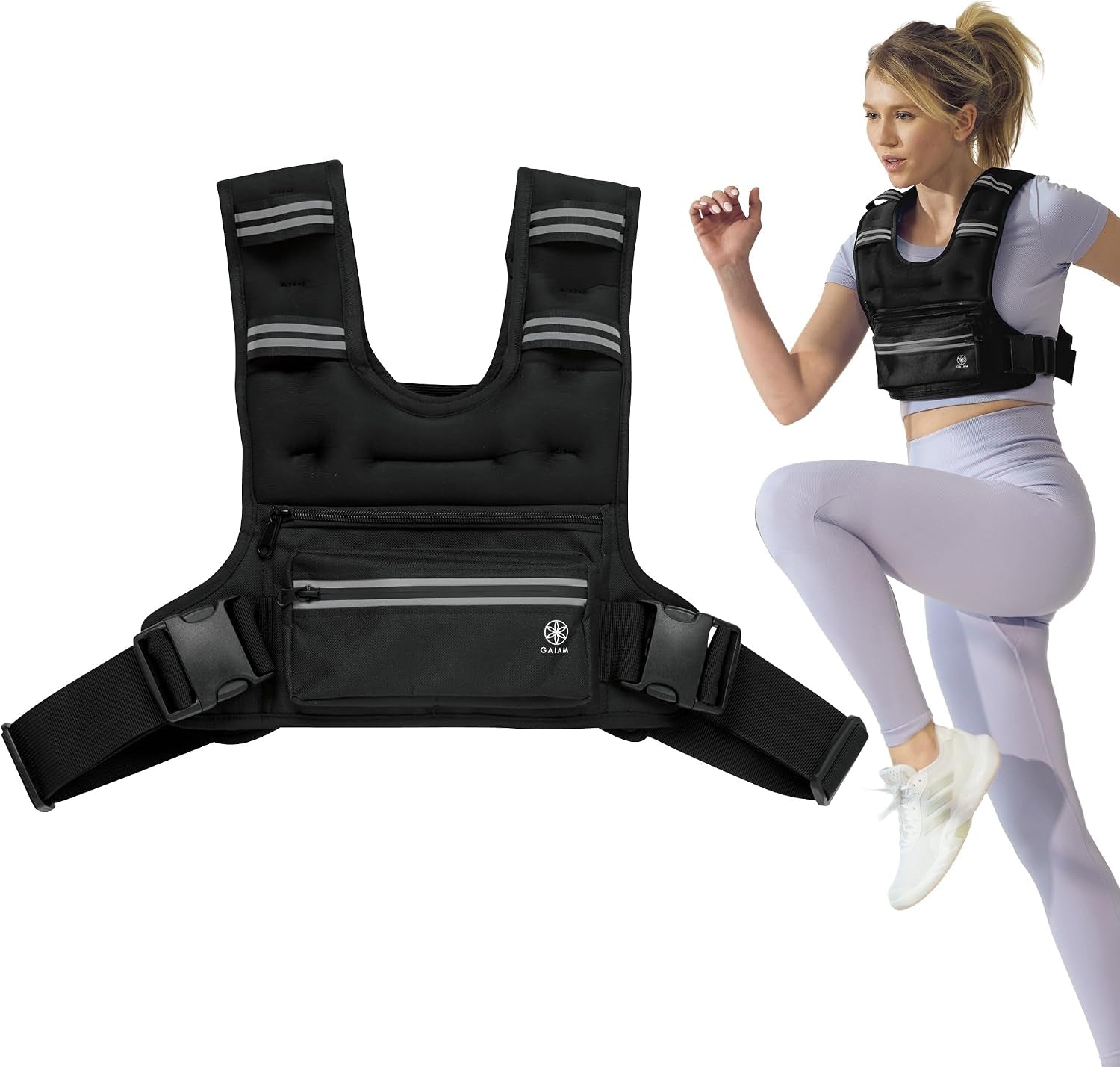 Gaiam Adjustable Weighted Vest – Strength & Cardio Training
