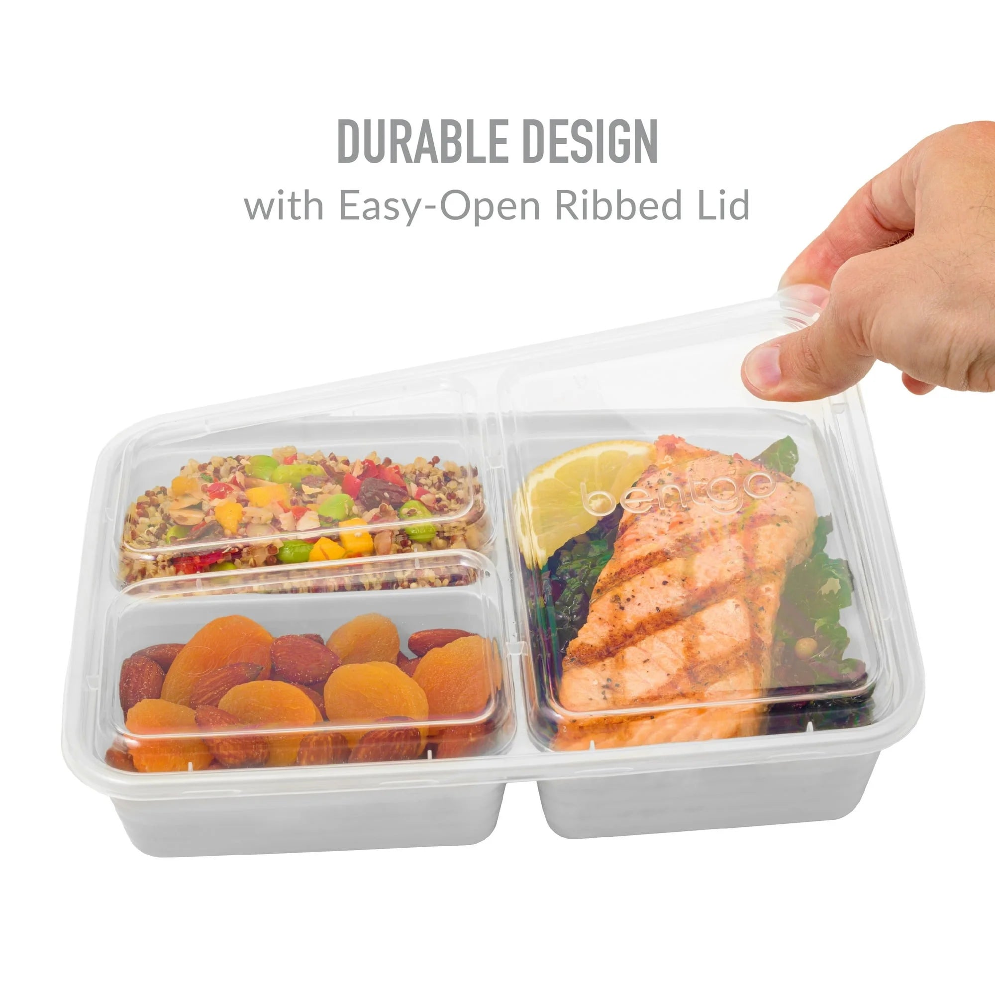 3-Compartment Meal Prep Containers for Gym Nutrition